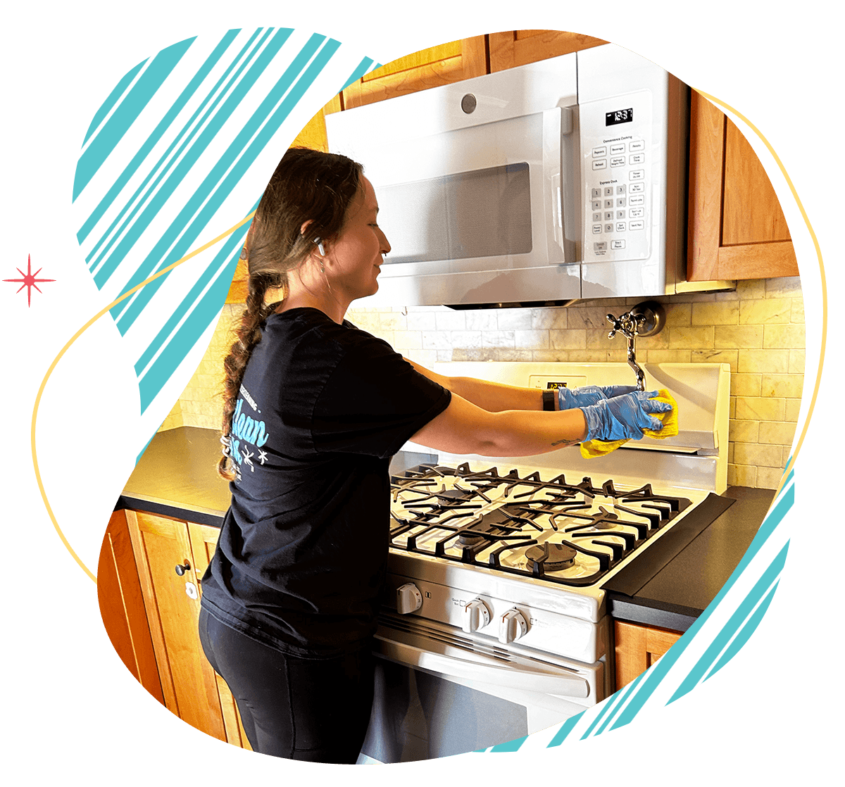 Belle Home cleaner detailing a kitchen